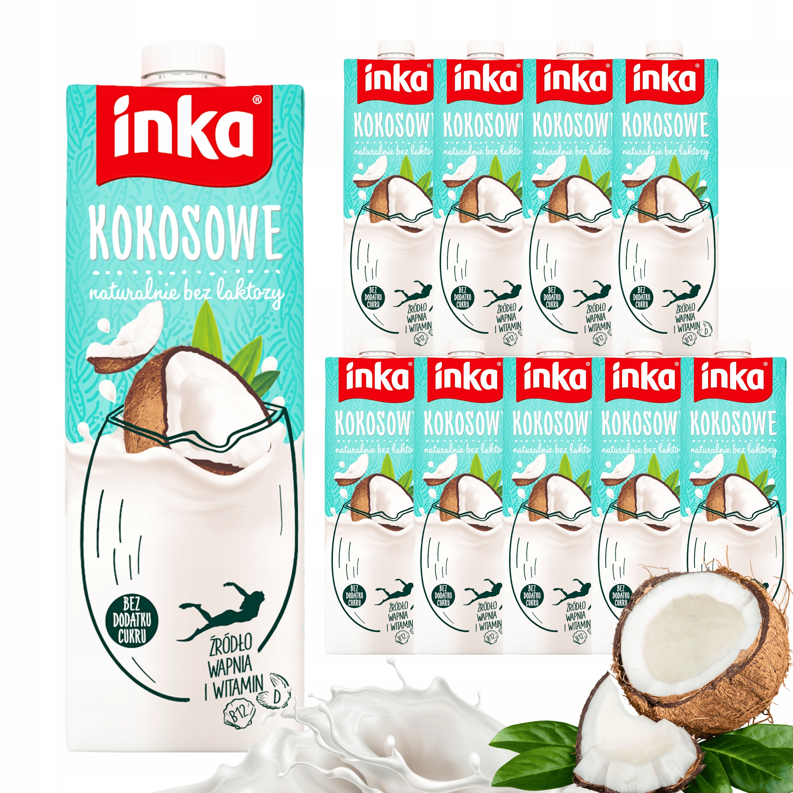 Levně Kokosový nápoj s vápníkem a vitamíny Uht veganský bez cukru Inka 10x1L