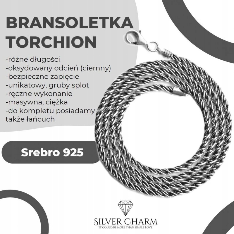 Bransoletka unikatowy splot Torchion torsion 1,1mm Marka Inna marka