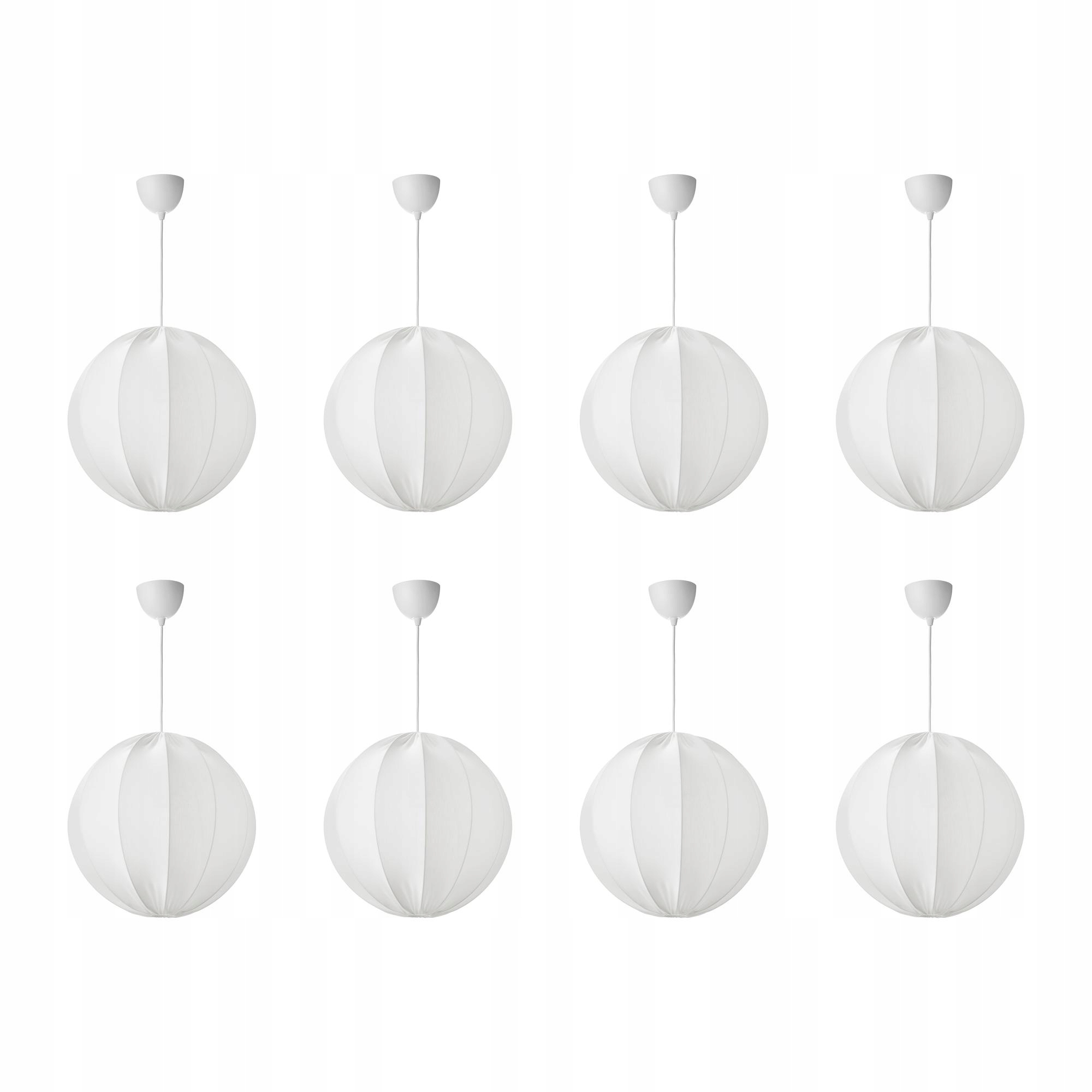8 szt. Lampa wisząca biała 50 cm z kloszem do prania
