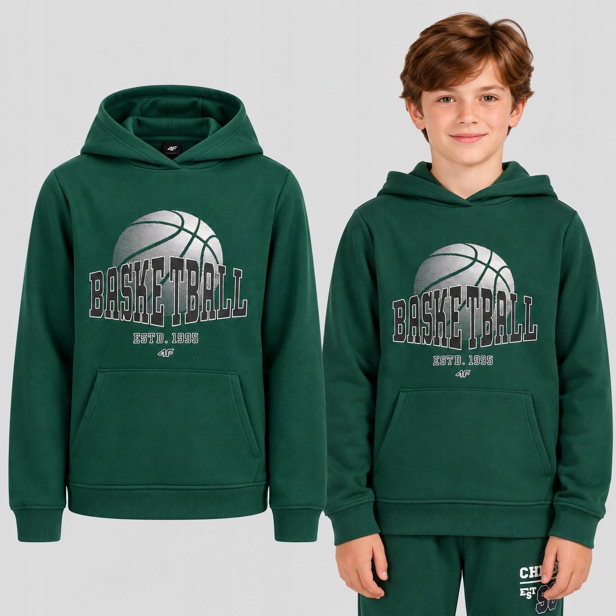 Bluza Chłopięca 4F Sportowa Z Kapturem Z Nadrukiem 134 M2683 AW26