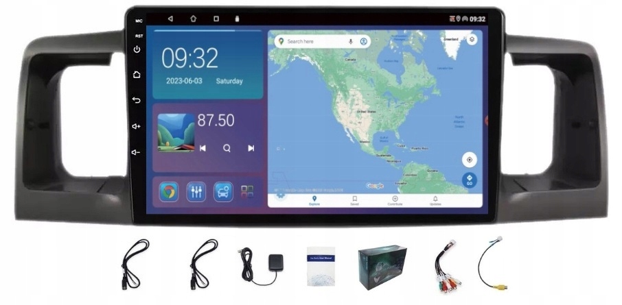 Rádio Navigácia Gps Toyota Corolla 2000-04 Wifi Bt Carplay Usb 2GB 64GB
