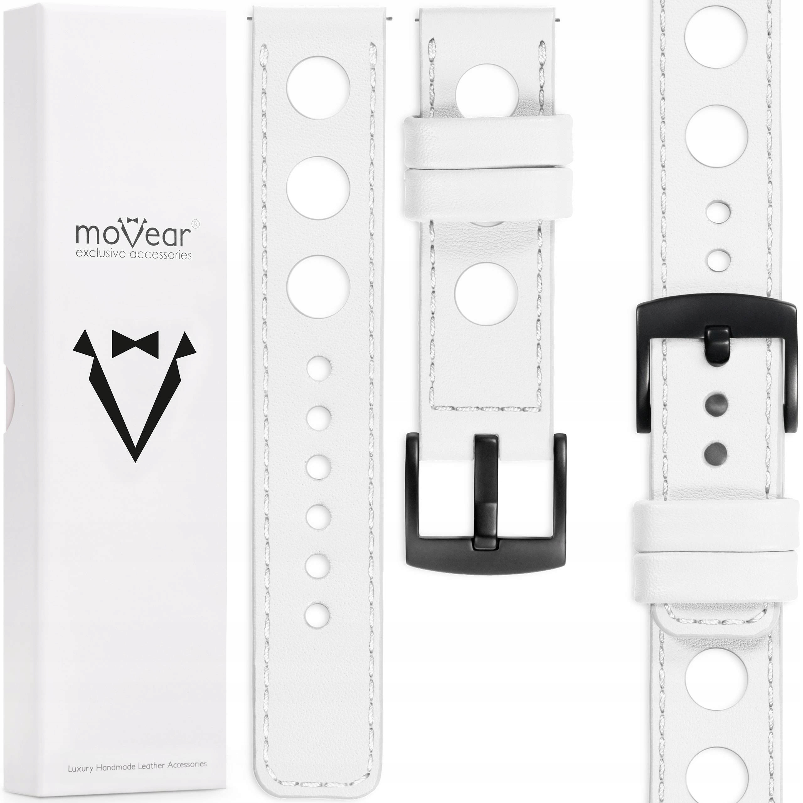 20mm Kožený opasek pro prémiové elegantní Polský bílé hodinky