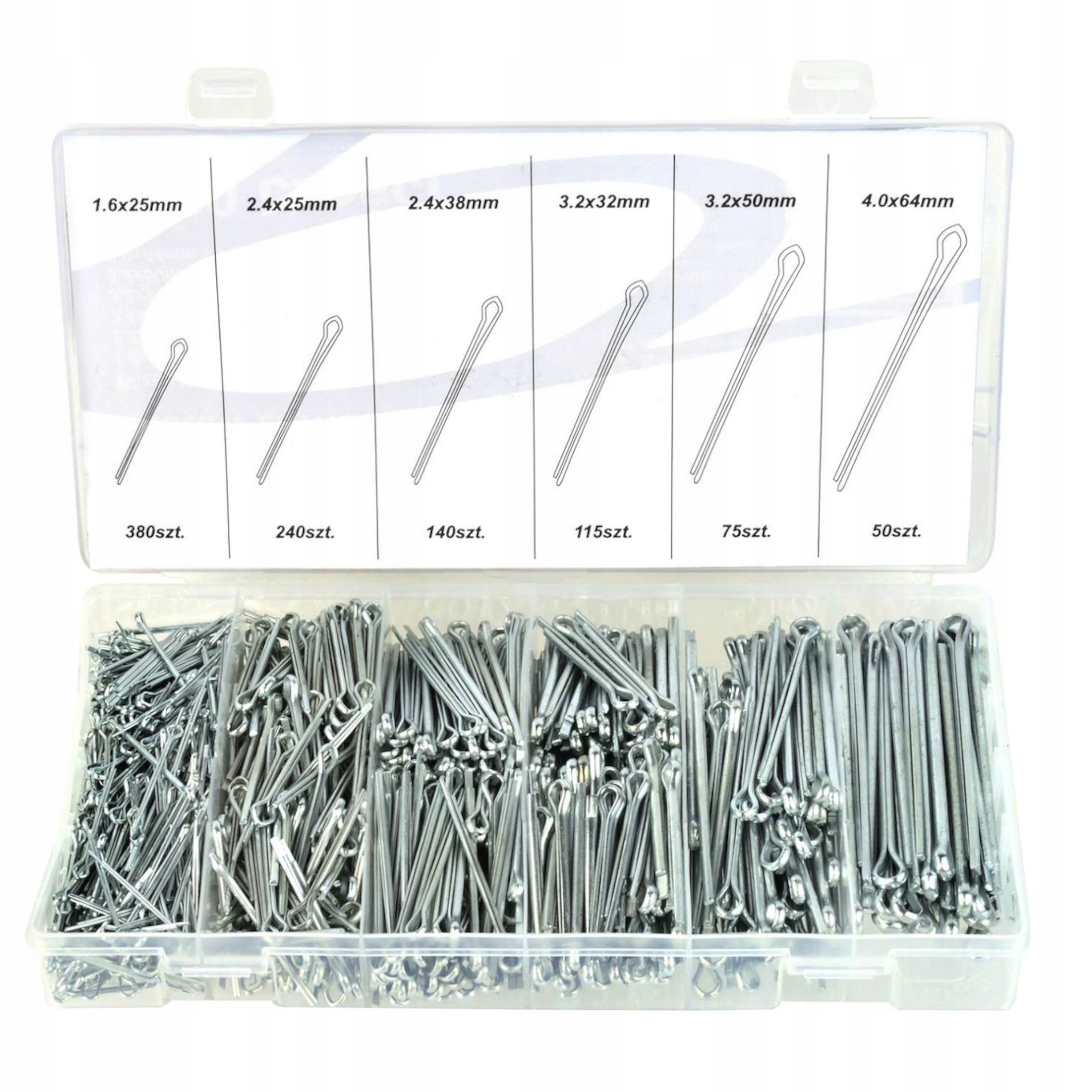 ZESTAW ZAWLECZEK PRZETYCZEK 1000 SZT STAL NIERDZEWNA ZESTAW