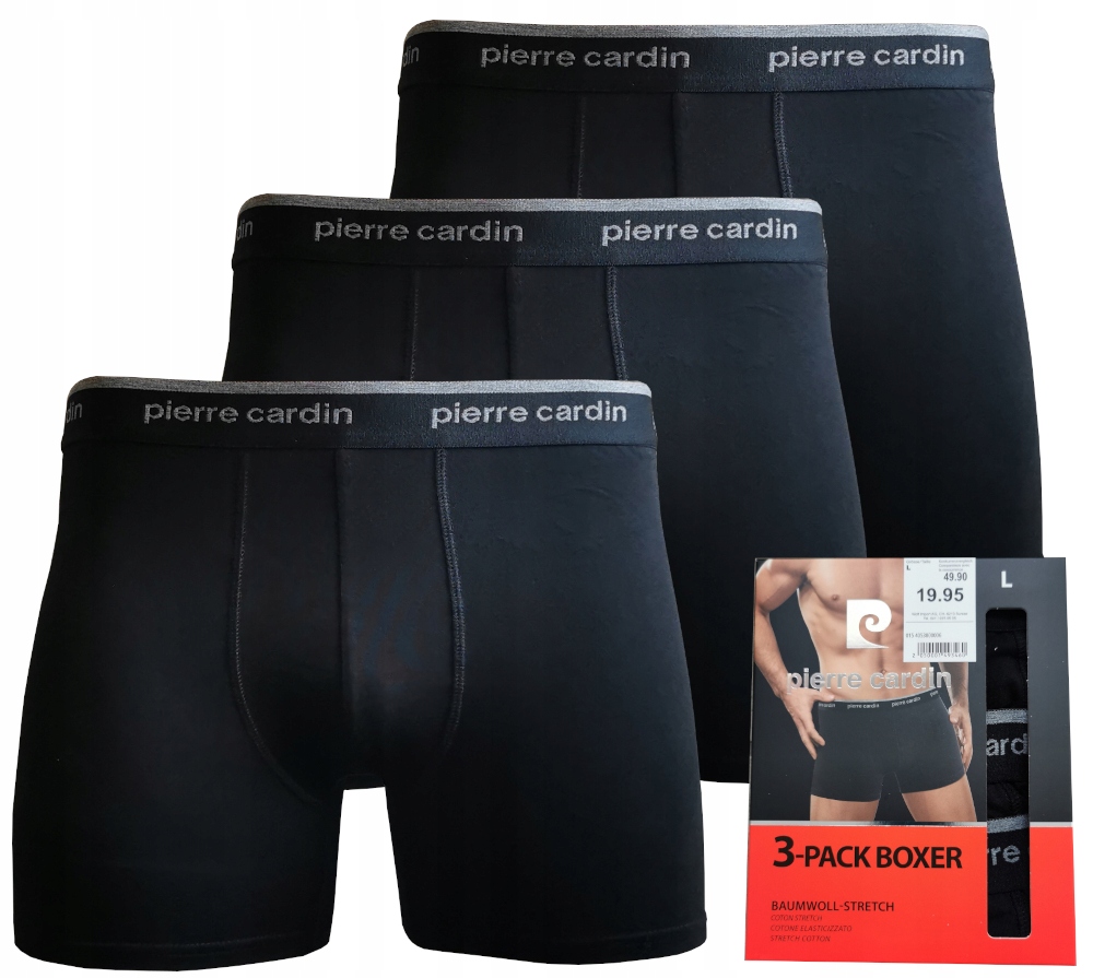 Bokserki Pierre Cardin czarne 3pack komplet