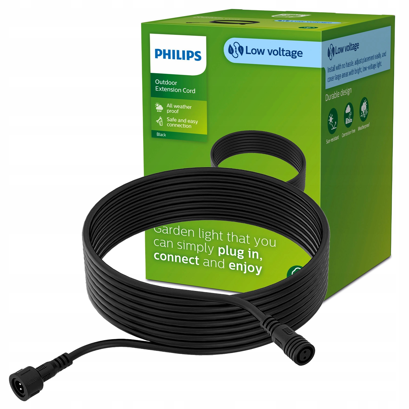 Przedłużacz Przewód 10m do Lamp Zewnętrznych Czarny Gardenlink Philips