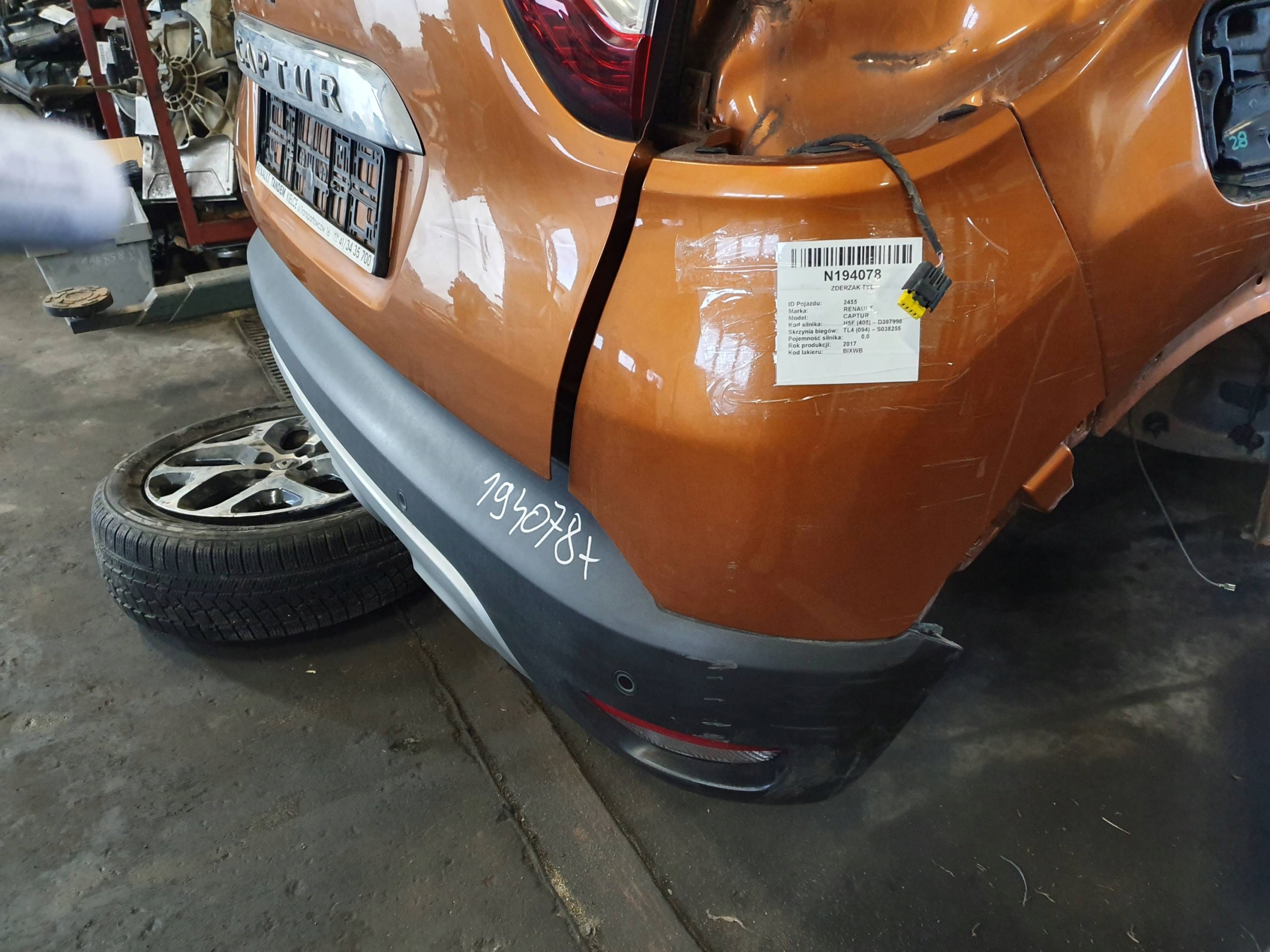 Pare choc Arrière Arrière BIXWB PDC RENAULT CAPTUR et