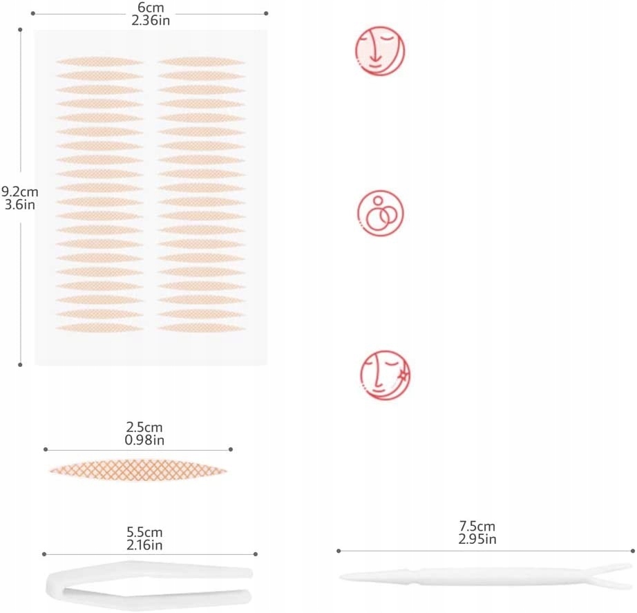 Pásky na padající víčka Neviditelné 2400 kusů