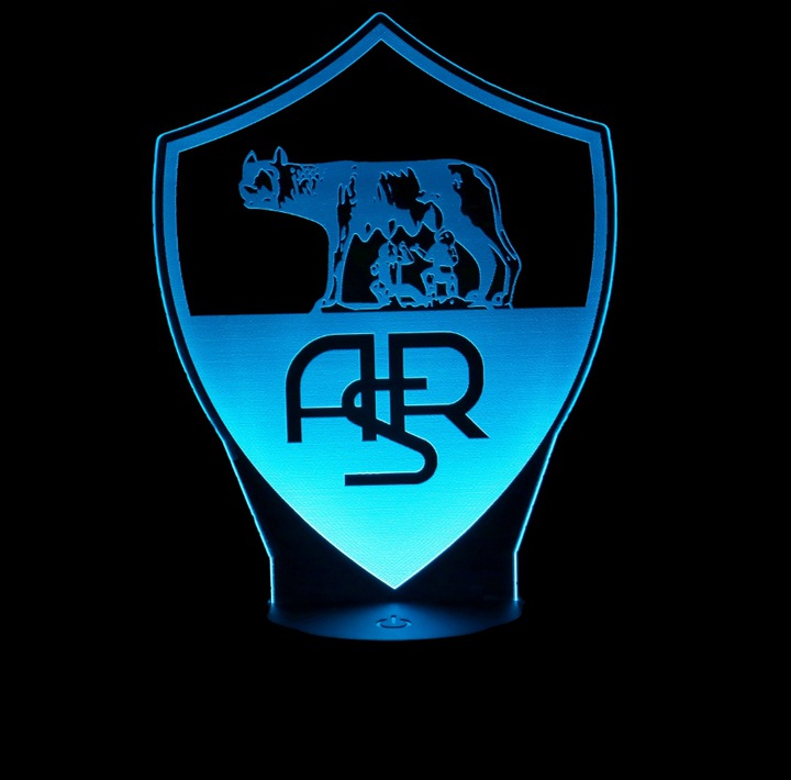 Lampka Nocna AS Roma Piłka 16 kolorów LED PLEXIDO Kolekcja Exclusive Pro