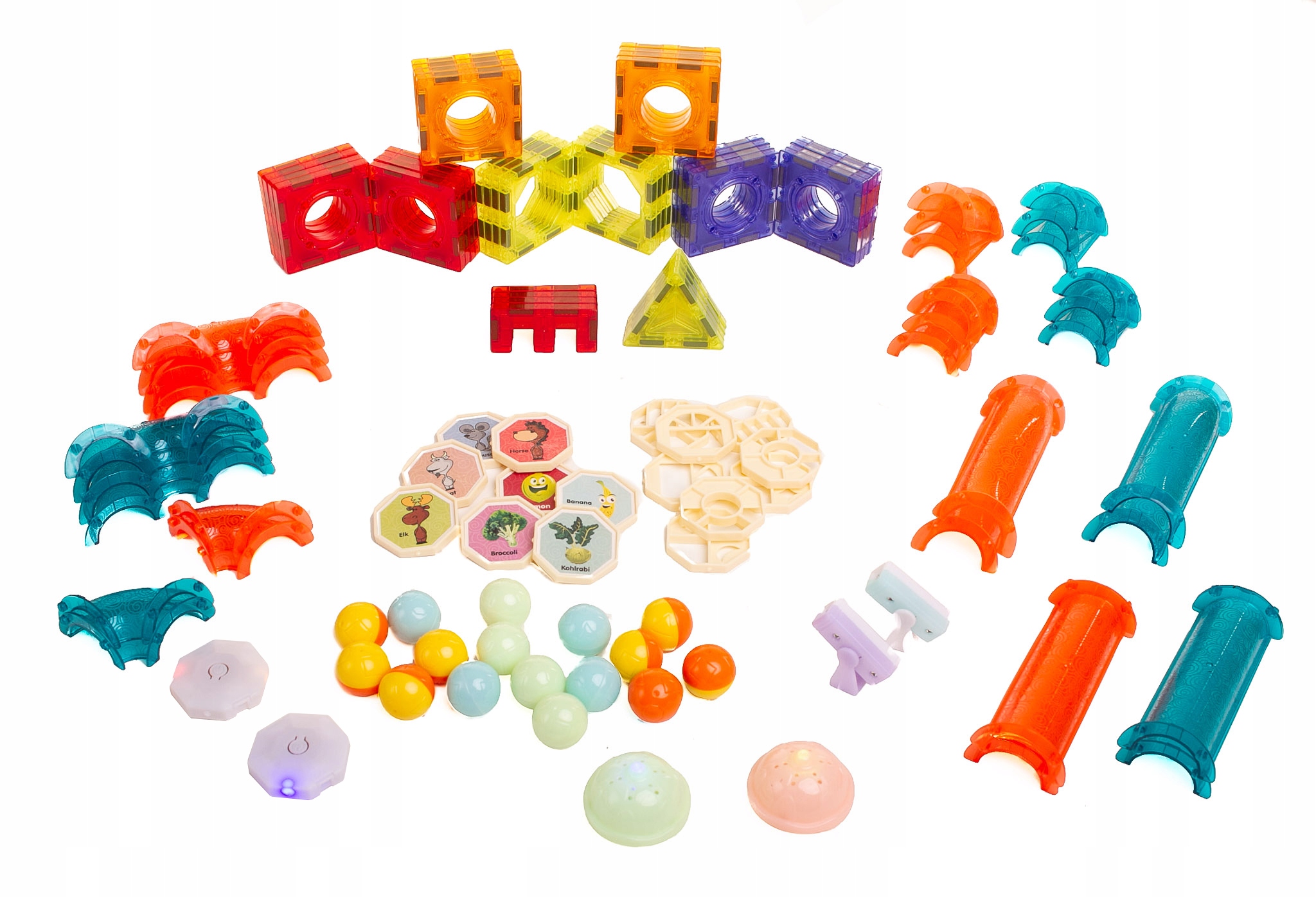 ŚWIECĄCE KLOCKI MAGNETYCZNE ŚWIECĄCY TOR MAGNETYCZNY dla kulek ZESTAW XXL Rodzaj zestaw