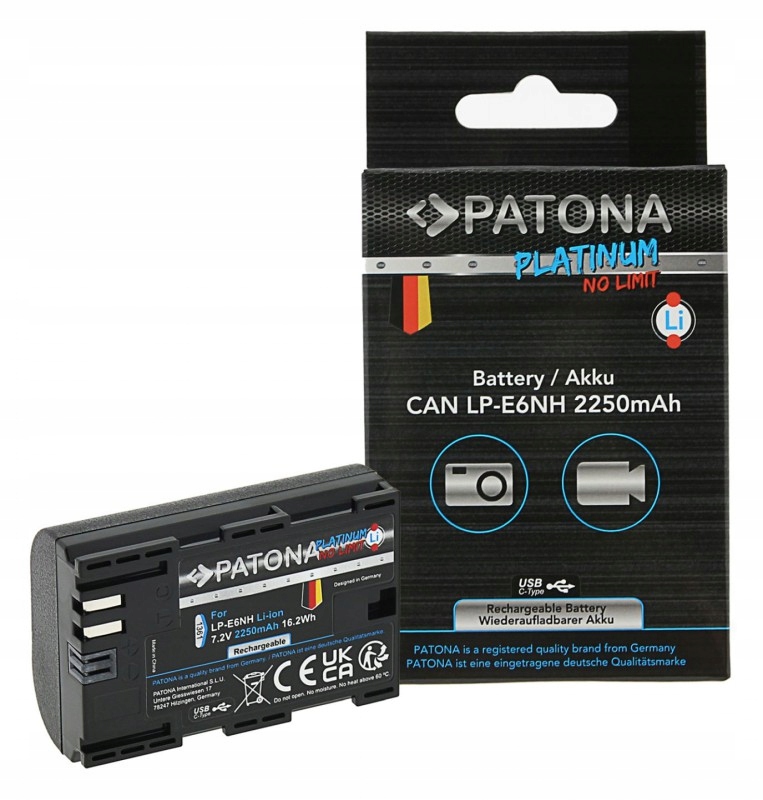 Akumulátor Patona Platinum Canon LP-E6NH s Usb-c