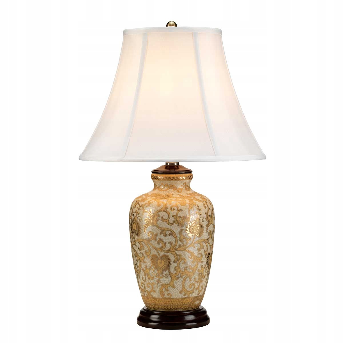 Stolová porcelánová lampa hampton zlatá s bielym tienidlom 58 cm Elstead