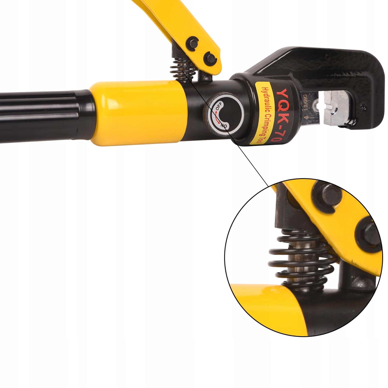 ZACISKARKA HYDRAULICZNA PRASKA DO KABLI PRZEWODÓW MATRYCE 4-70 MM Kolor żółty