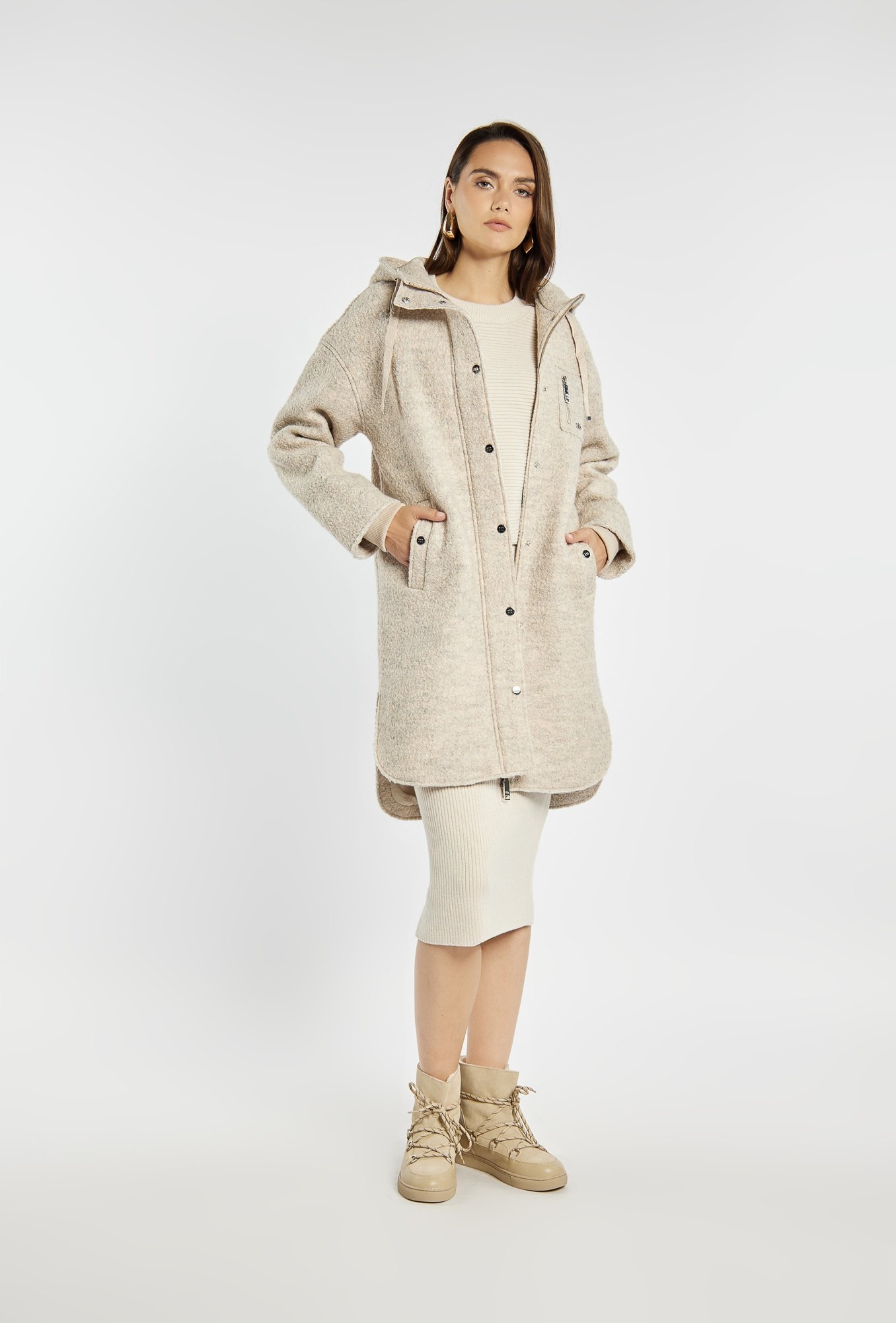 Monnari Płaszcz damski z dodatkiem wełny 44