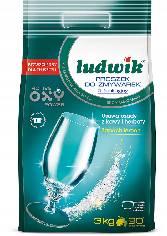 LUDWIK Proszek do Zmywarki 5w1 Active Oxy Power 3kg Rodzaj proszek