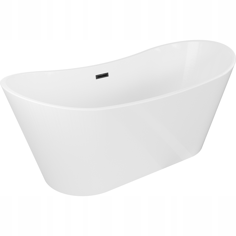 Mexen Montana volně stojící vana 170 x 80 cm, bílá, černý přepad 52011708