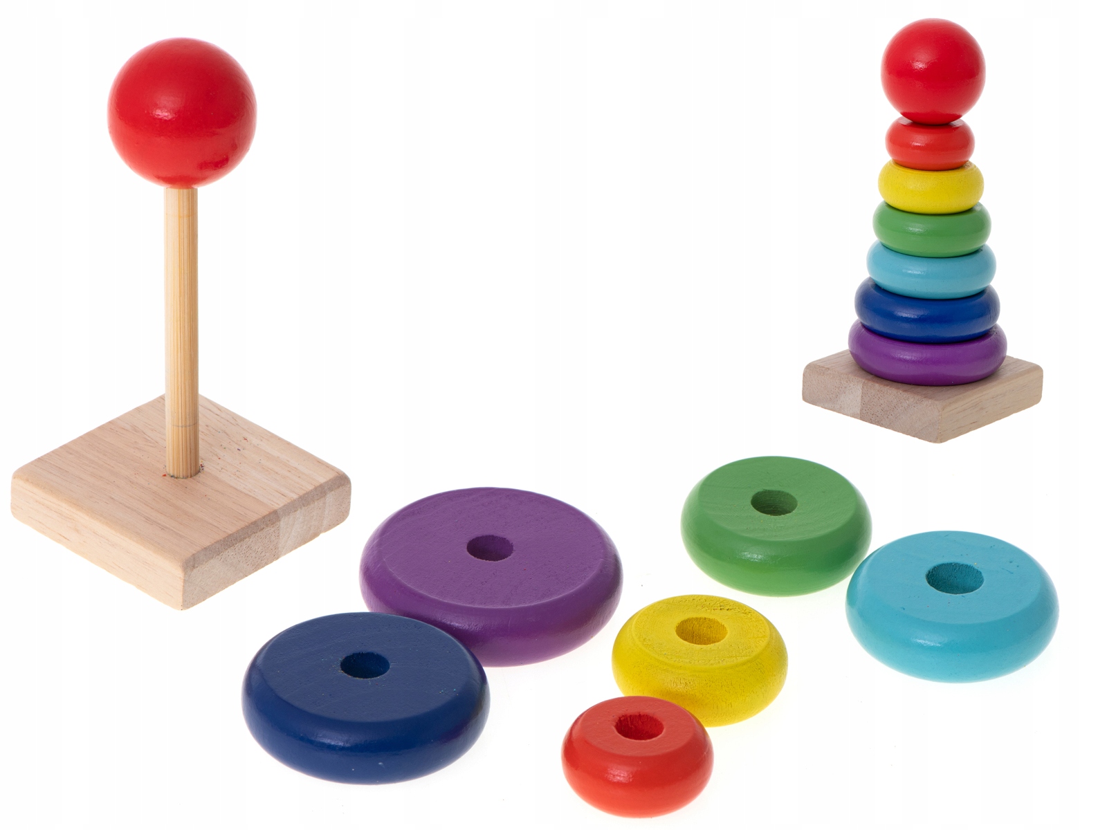 

Piramida Piramidka Drewniana Wieża Sorter Kolorowa