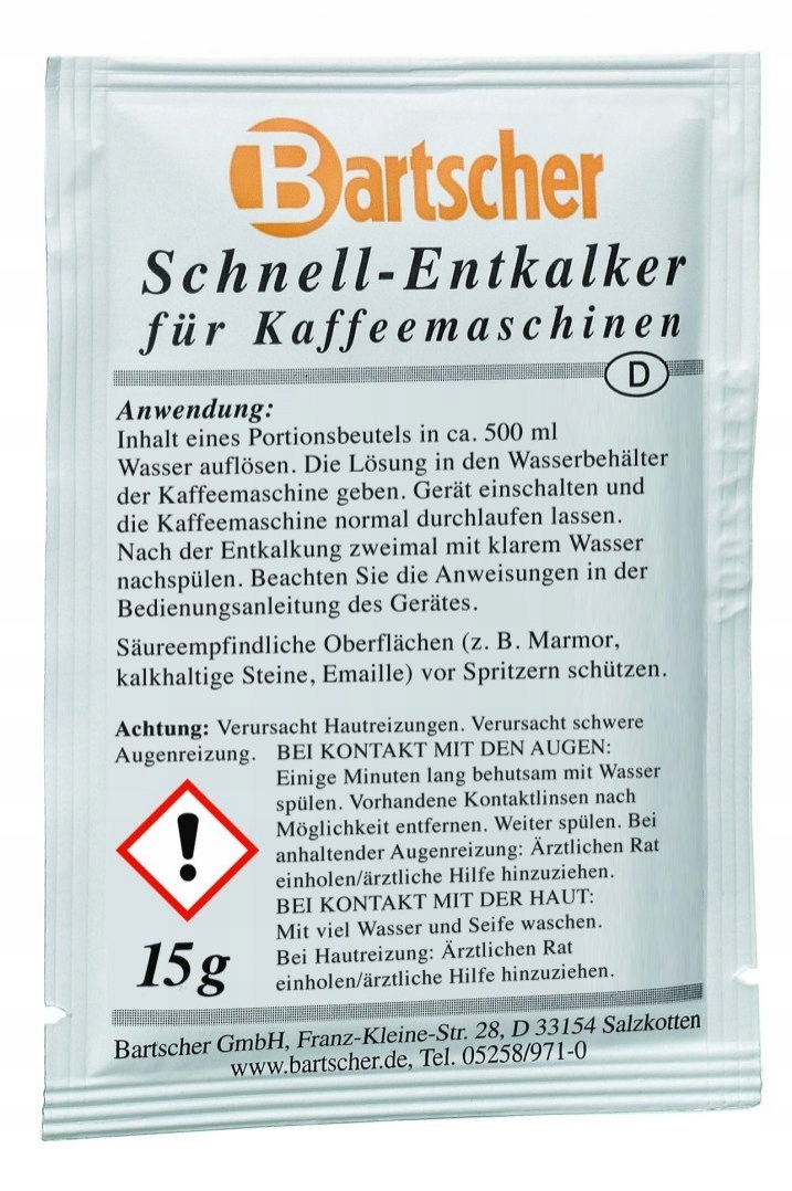 Profesjonalny Proszek Odkamieniacz Gastronomiczny Do Ekspresu 30 Saszetek Kod producenta 190065