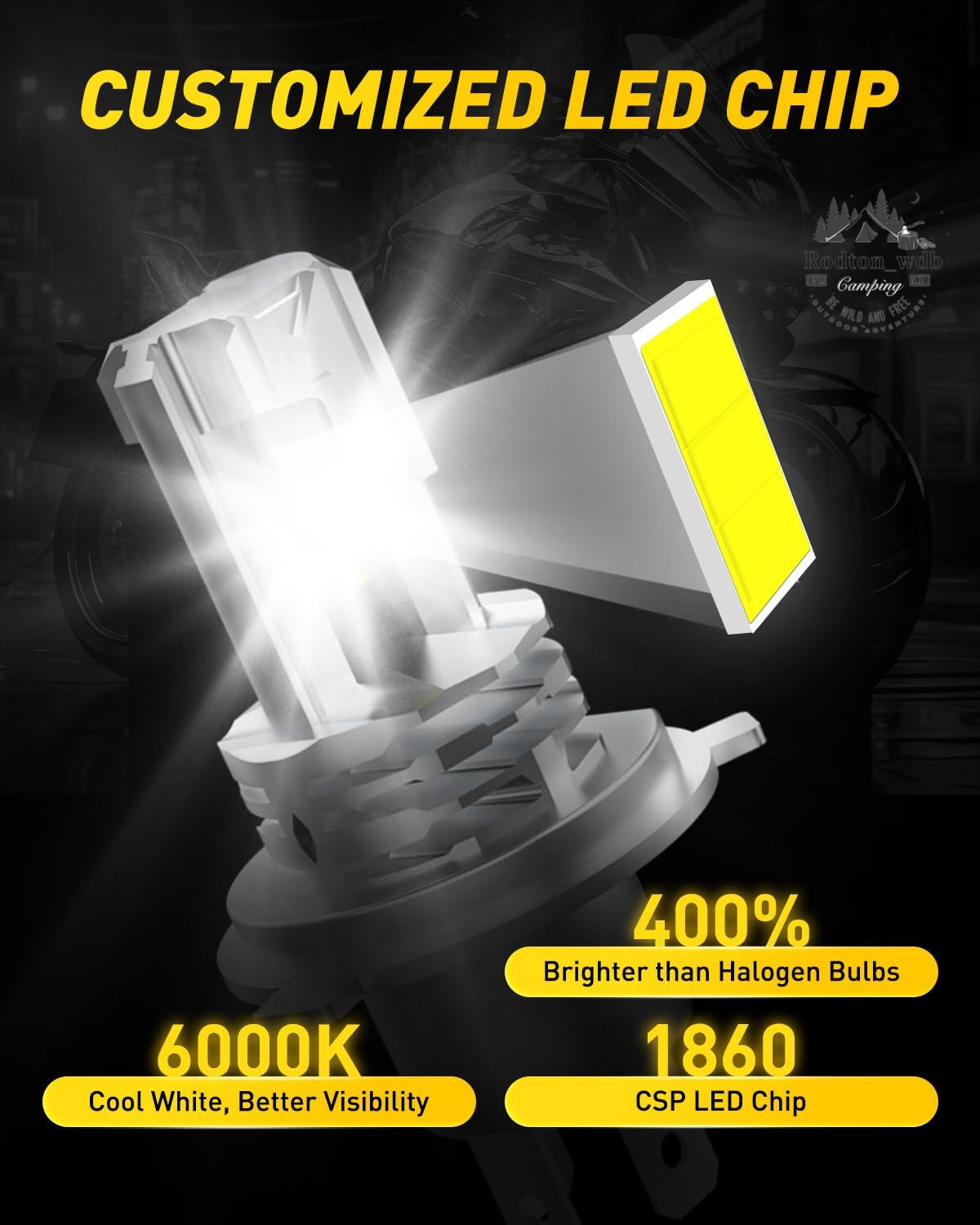 H4 ŻARÓWKA PRZECIWMGŁOWA SAMOCHODOWA LED ZINTEGROWANY REFLEKTOR, 2 SZT jjh Marka inna