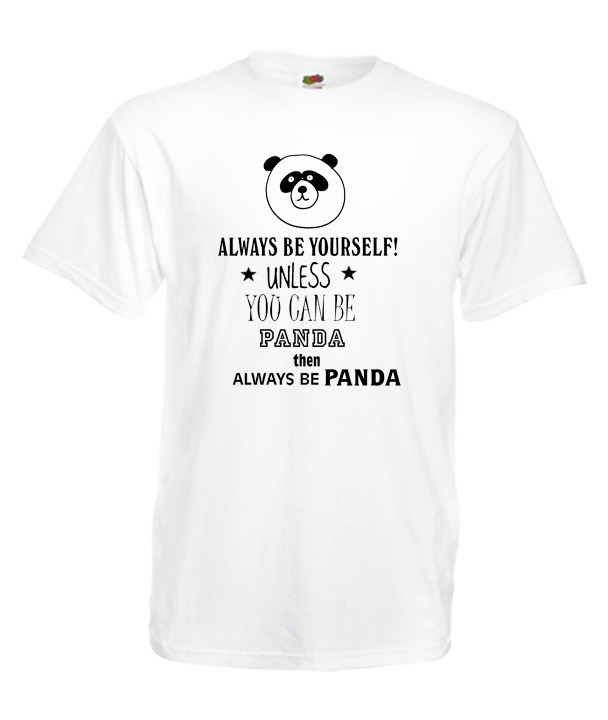 

S Koszulka Męska Panda Miś Misie Bądź Sobą Wzór