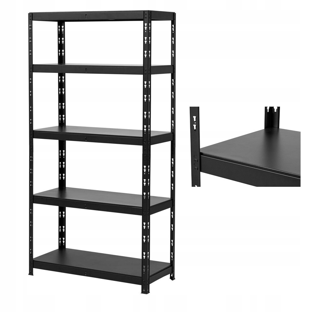 Regál s 5 úložnými policami 90x180x40 cm, kovový