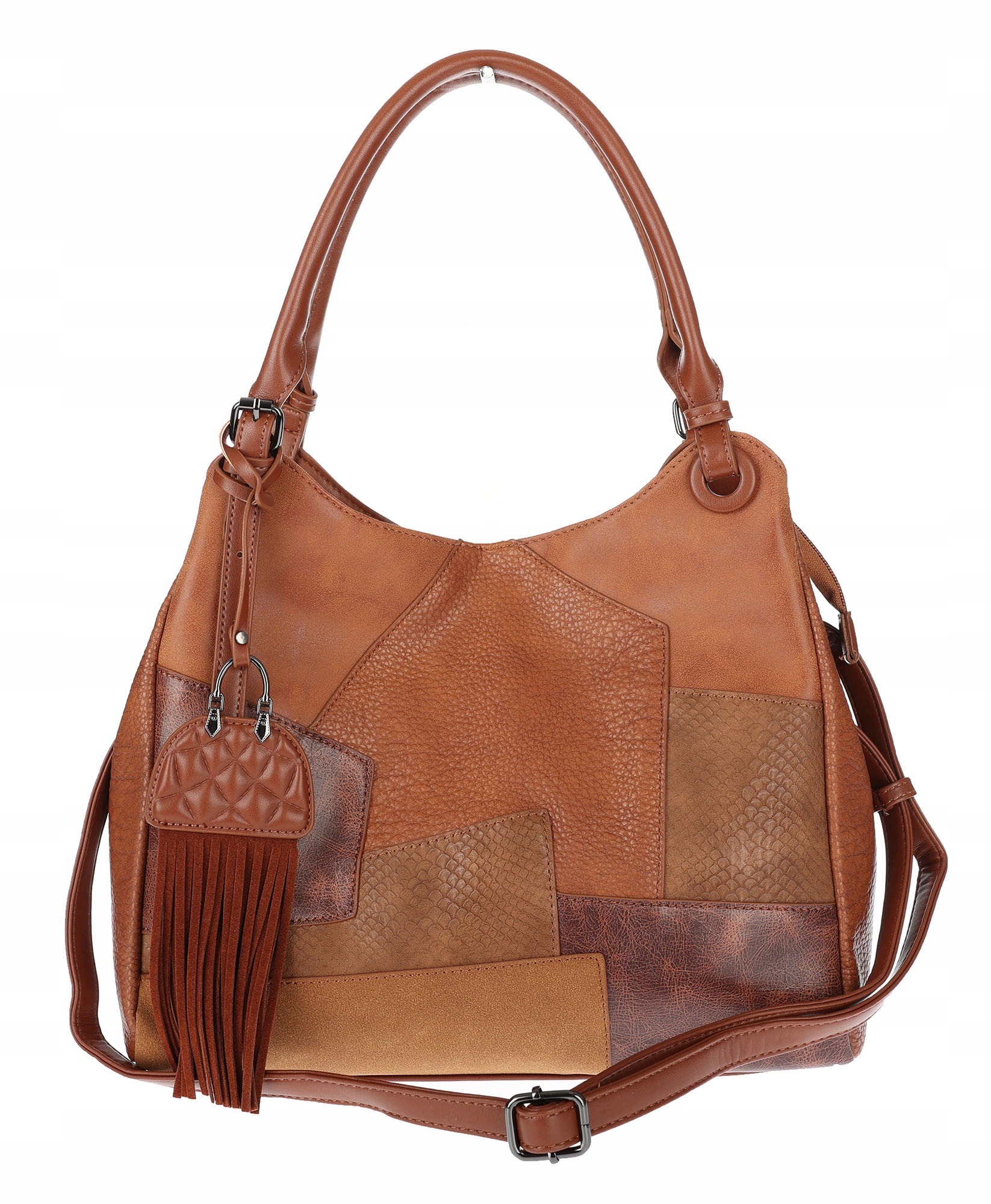 Dámská shopper kabelka A4 prostorná elegantní taška do práce MC809 Hnědá