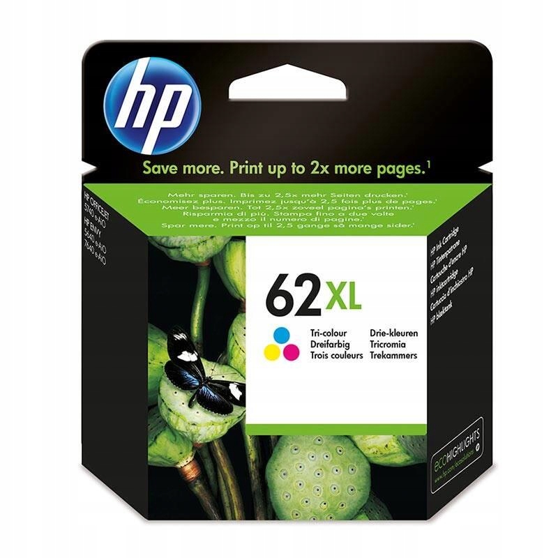 Hp Tusz 62XL Color Do Drukarki Czarny Zielony Niebieski Żółty Do Hp Envy