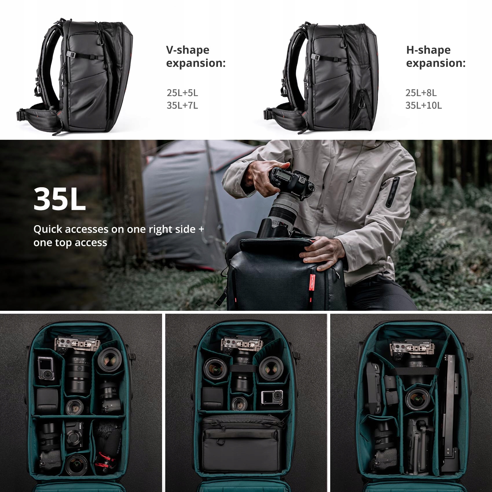 PGYTECH OneMo 2 Fotograficzny Plecak 35-45L Wodoodporny na Aparaty — miniatura 2