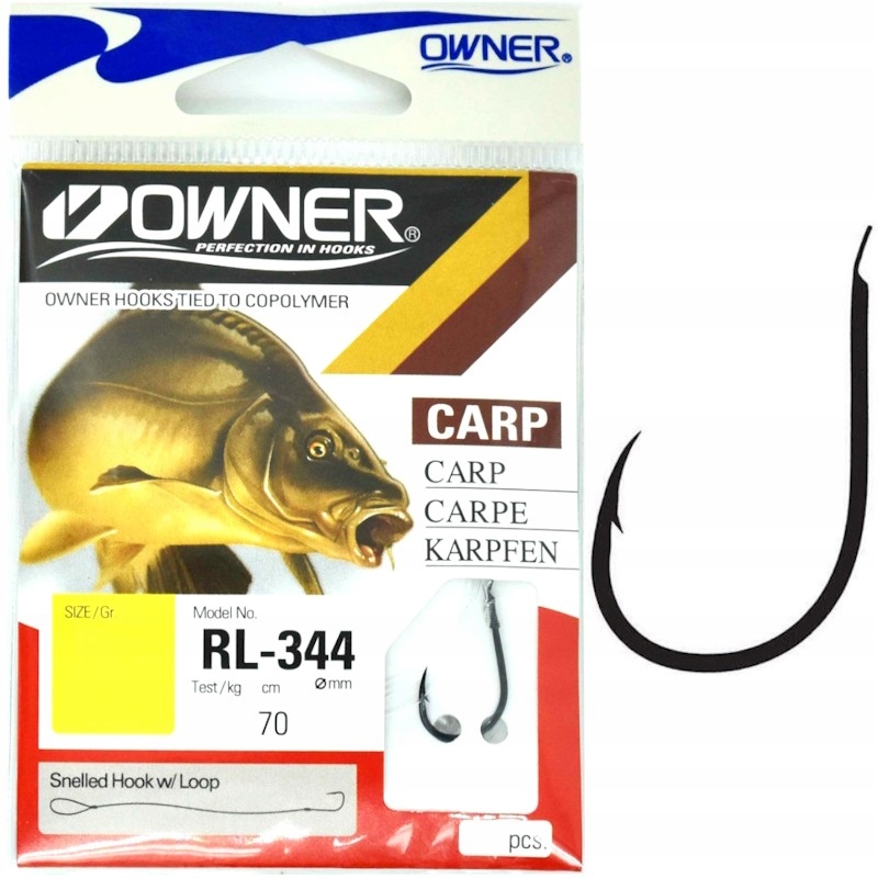 Haczyki Wiązane Z Przyponem Owner RL344 Chinu Nr 6 0.18mm 70cm 10szt.