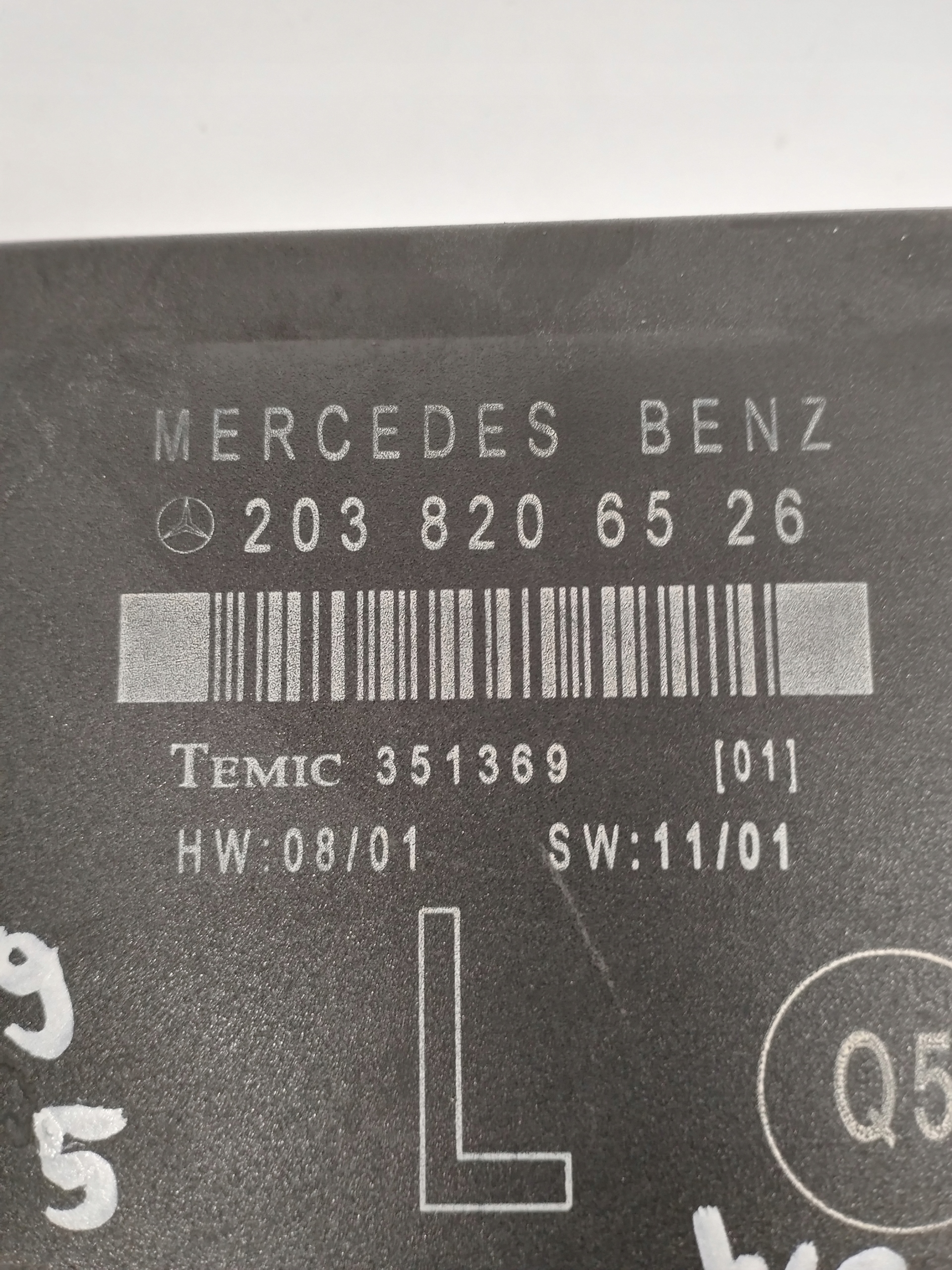 module control unit door rear part Mercedes W203 2038206526