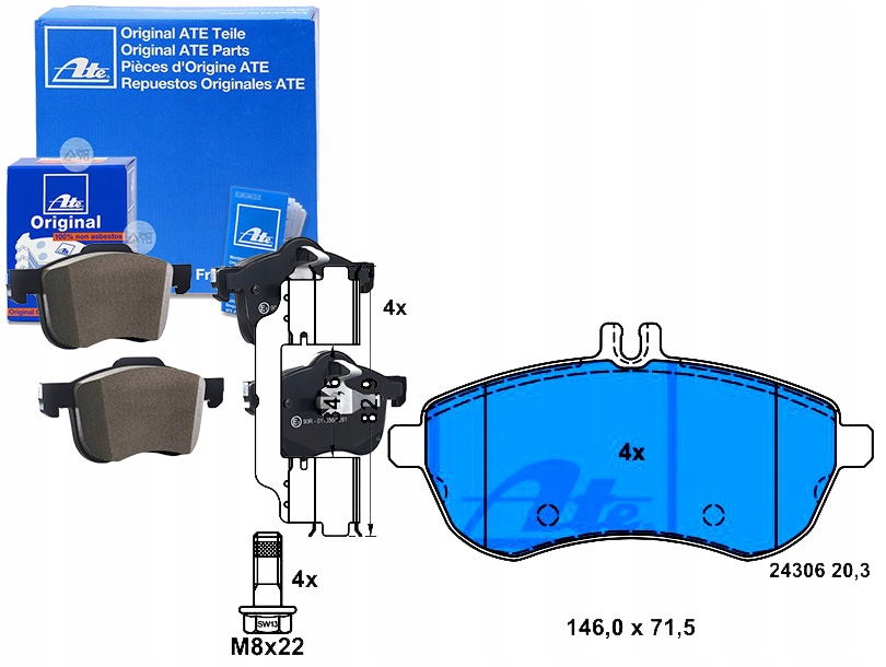 Brzdové Destičky Mercedes Přední W204 C180-300 Bez Asistent Kolize #34