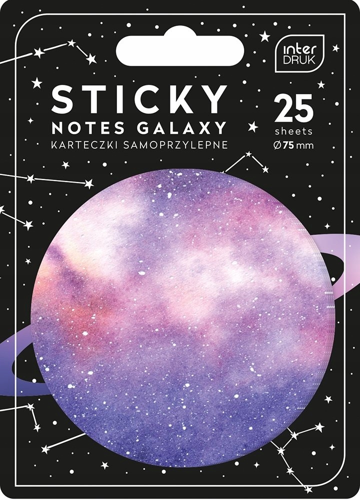 GALAXY KARTECZKI SAMOPRZYLEPNE 25 kartek planety