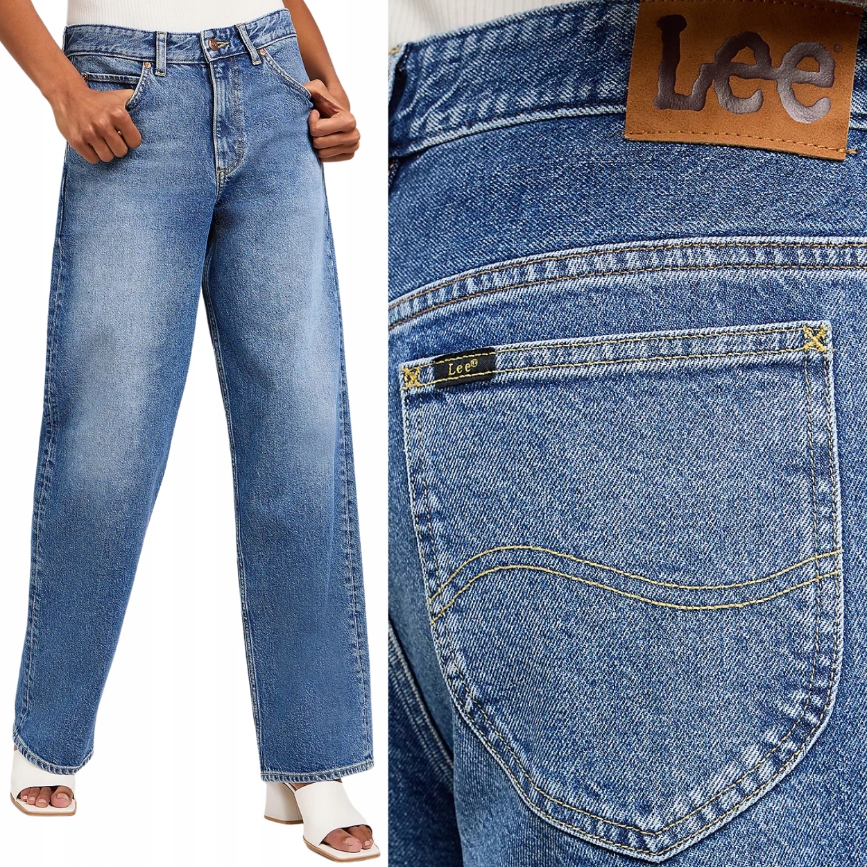 Lee Rider Loose Darkest Dawn Vysoké Volné Dámské Džínové Kalhoty W30 L33