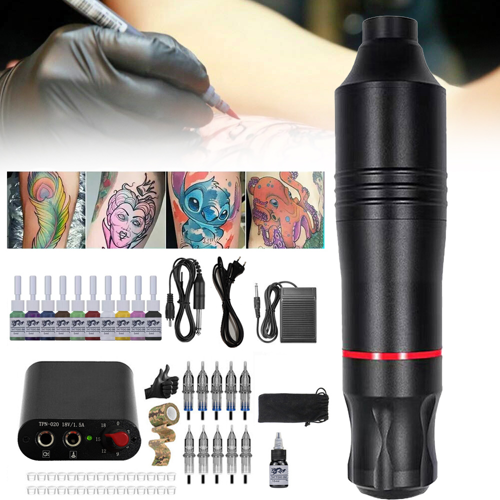 Sada Na Tetování S Otočným Strojkem Na Na Tetování, 10 Inkoustů
