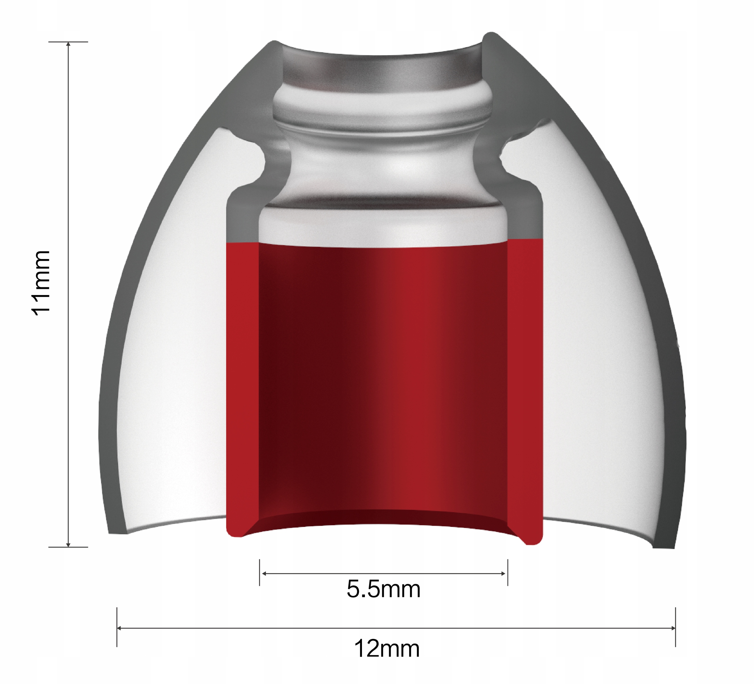 SpinFit CP155-M Profesjonalne Nakładki - 2 Pary ! Kolor dominujący przezroczysty