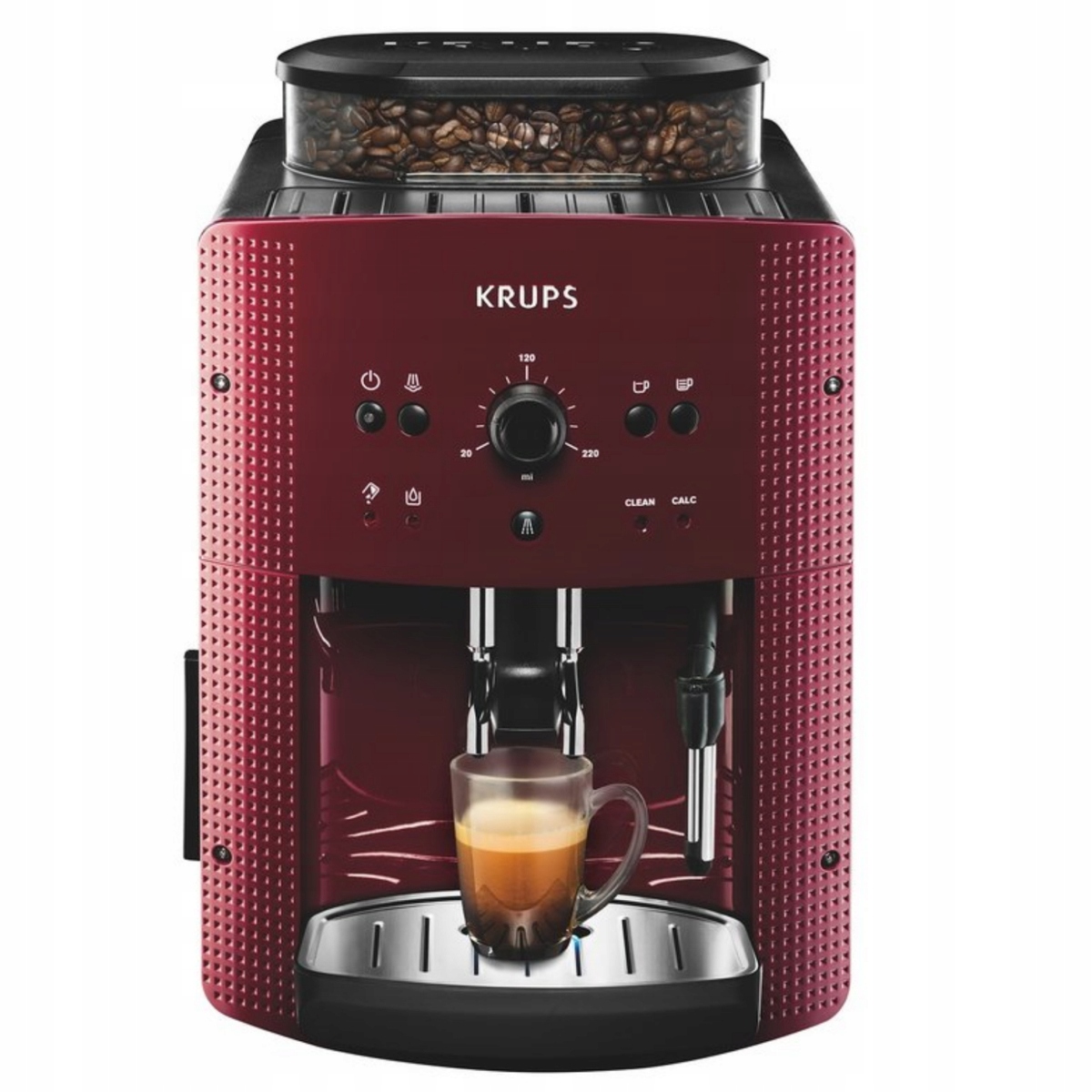 Ekspres ciśnieniowy do kawy z młynkiem Krups EA8107 15 bar czerwony