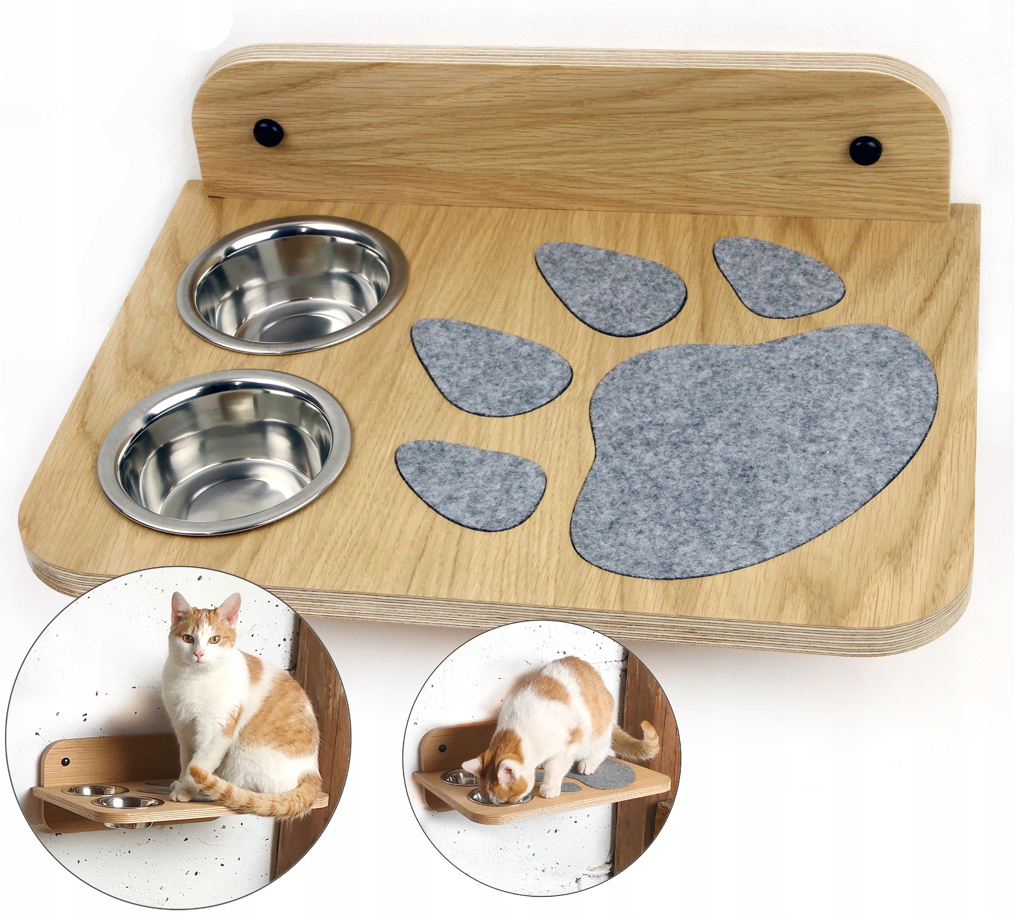 Levně Police s miskou Police pro kočky psa 40 cm x 29 Cm závěsná