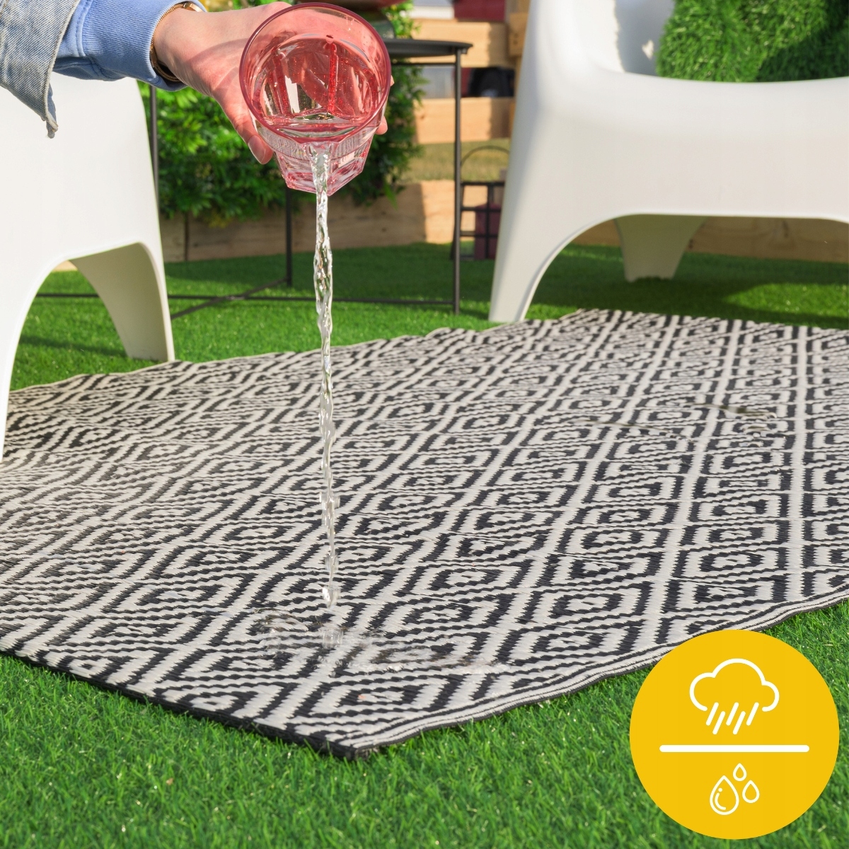 DYWAN TARASOWY WODOODPORNY ZEWNĘTRZNY 120x170cm MATA NA TARAS BALKON OGRÓD Długość 170 cm