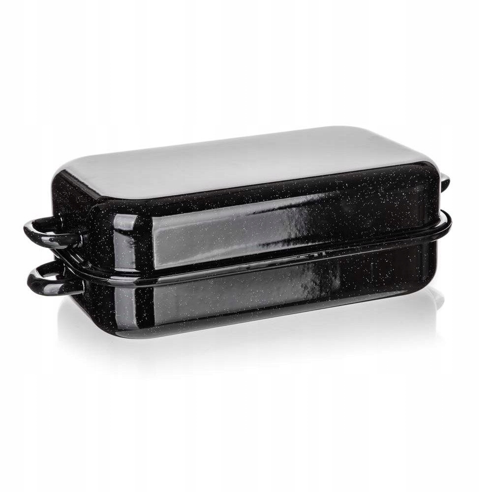 Pekáč hranatý smaltovaný Culinaria Black 35 cm, 2 díly