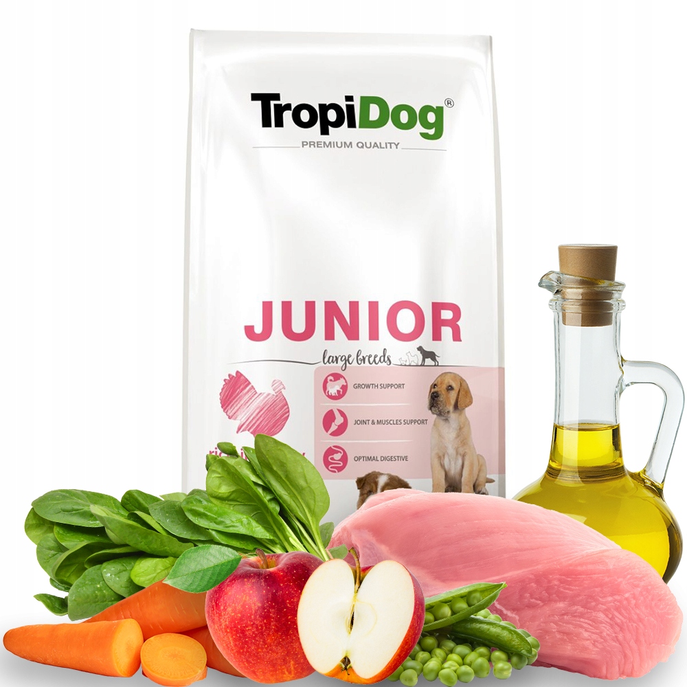 Tropidog Junior Large Turkey 12kg dla szczeniąt