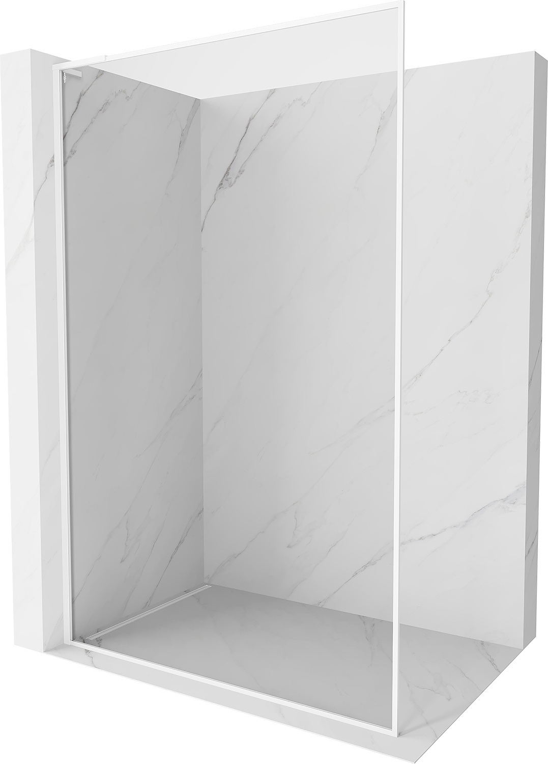 Mexen Kioto-f L Ścianka Prysznicowa Walk-in 100X202 Transparent Biała