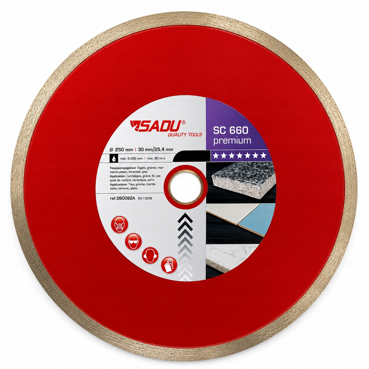 Tarcza Diamentowa Sc 660 do Gresu Marmuru Kamienia 250 mm na Mokro Sadu