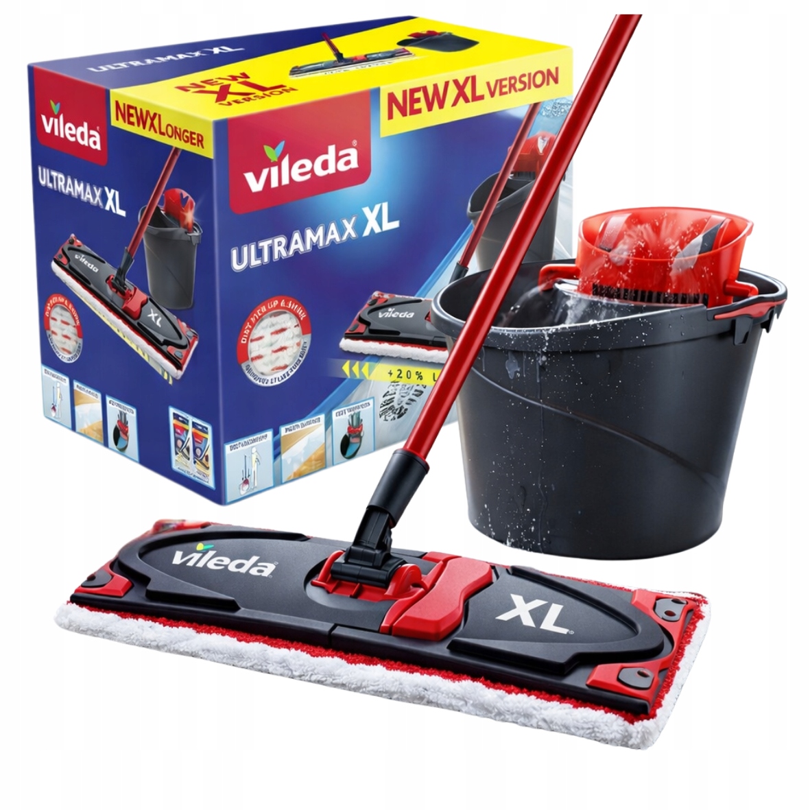 Levně Vileda Ultramax XL Box 42 cm plochý mop kbelík se ždímačem