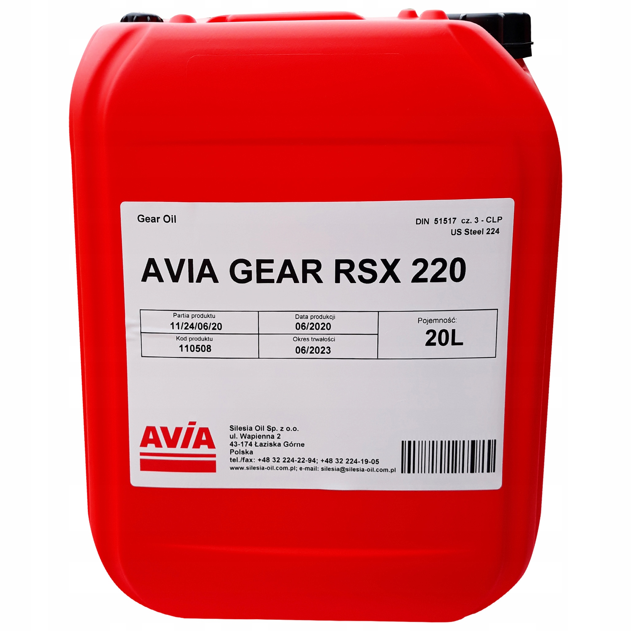 Olej Przekładniowy AVIA RSX 220 20L transol clp220