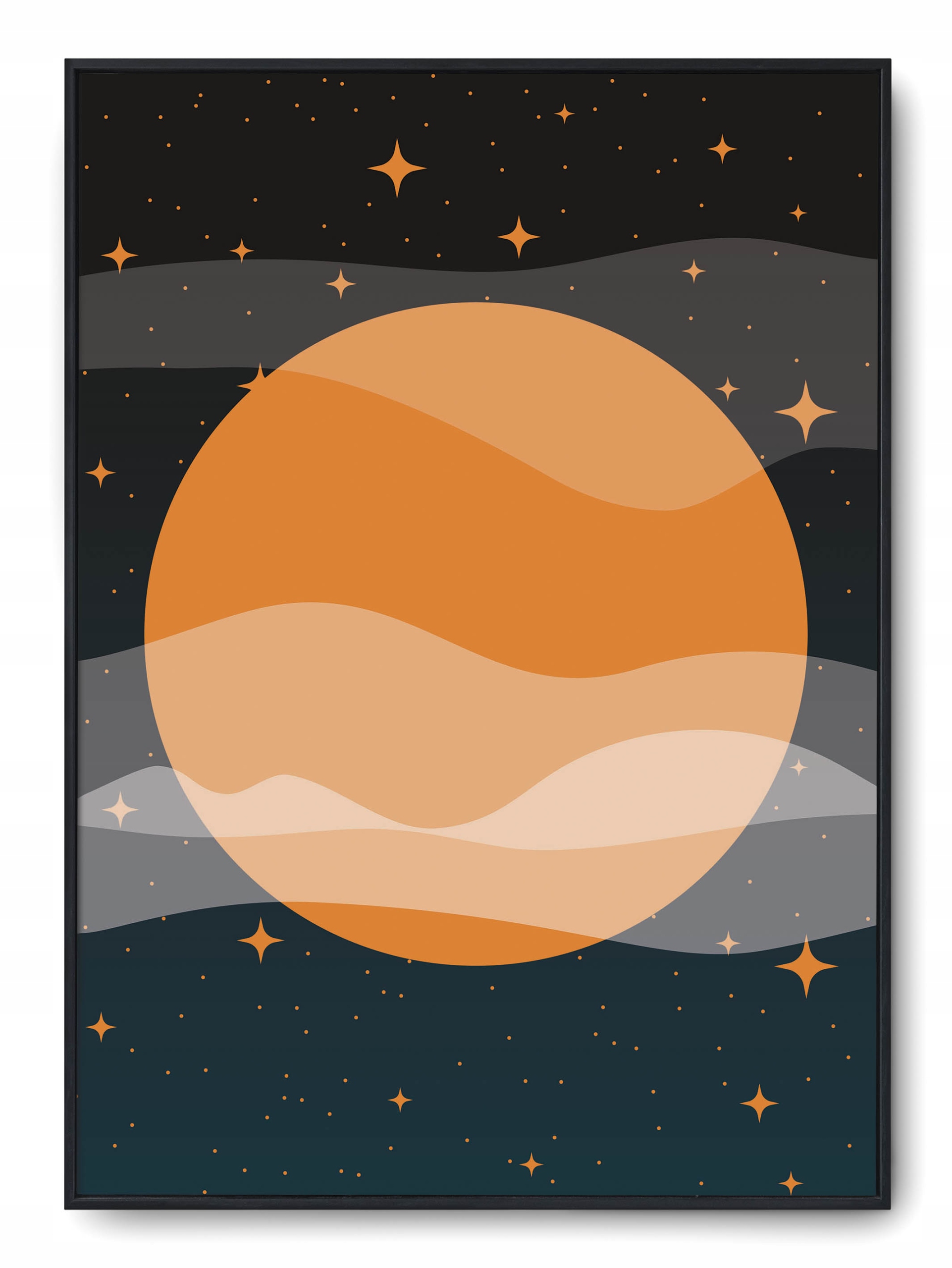

Plakat r A4 21x30 cm Grafika Geometria Pomarańcz Ś