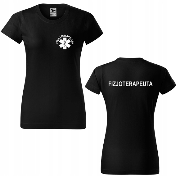 

Damska koszulka z nadrukiem Fizjoterapeuta M 01