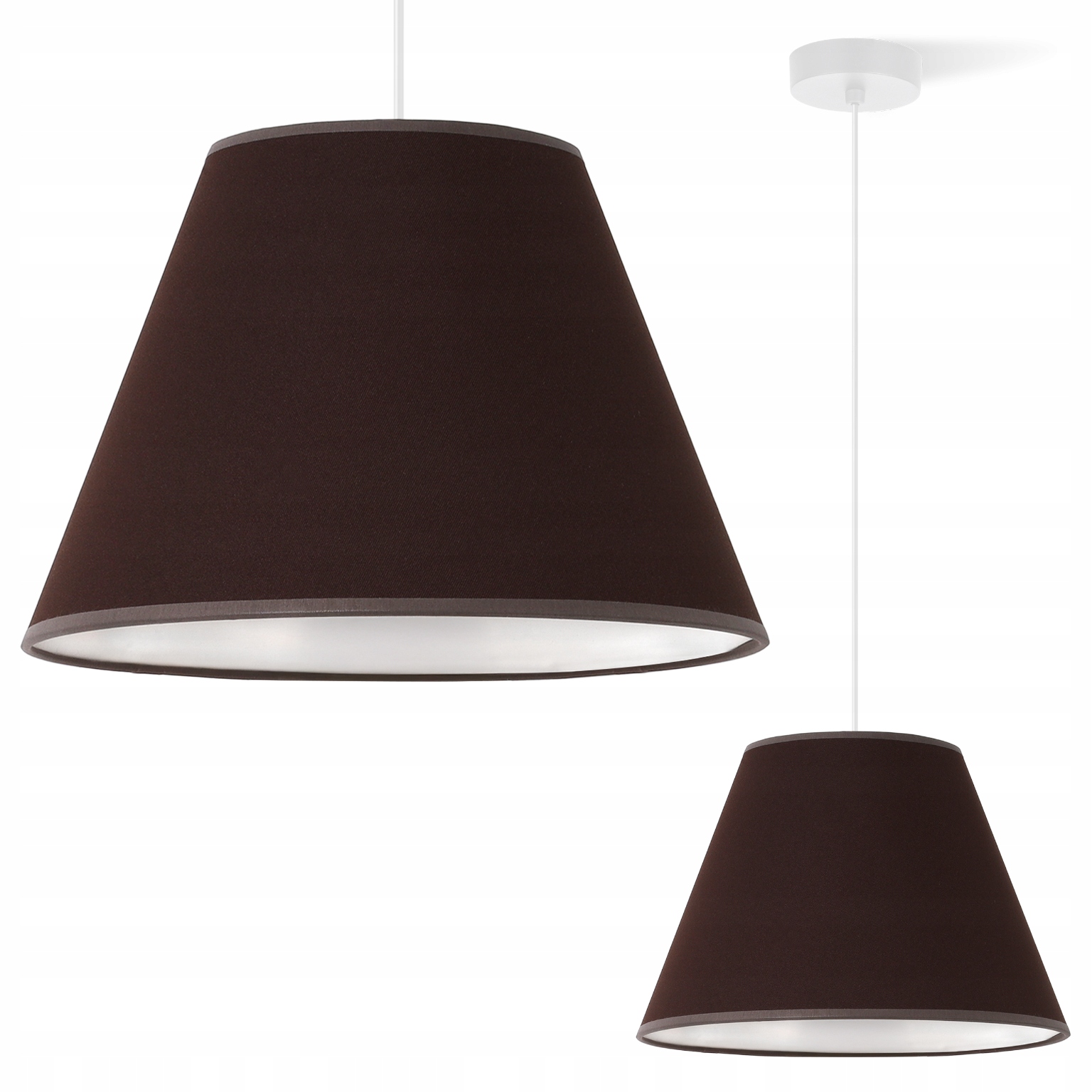Závěsná Stropní Lampa Lustr S Kuželovým Stínidlem, Hnědá, Vhodná Do Ložnice Obývacího Pokoje