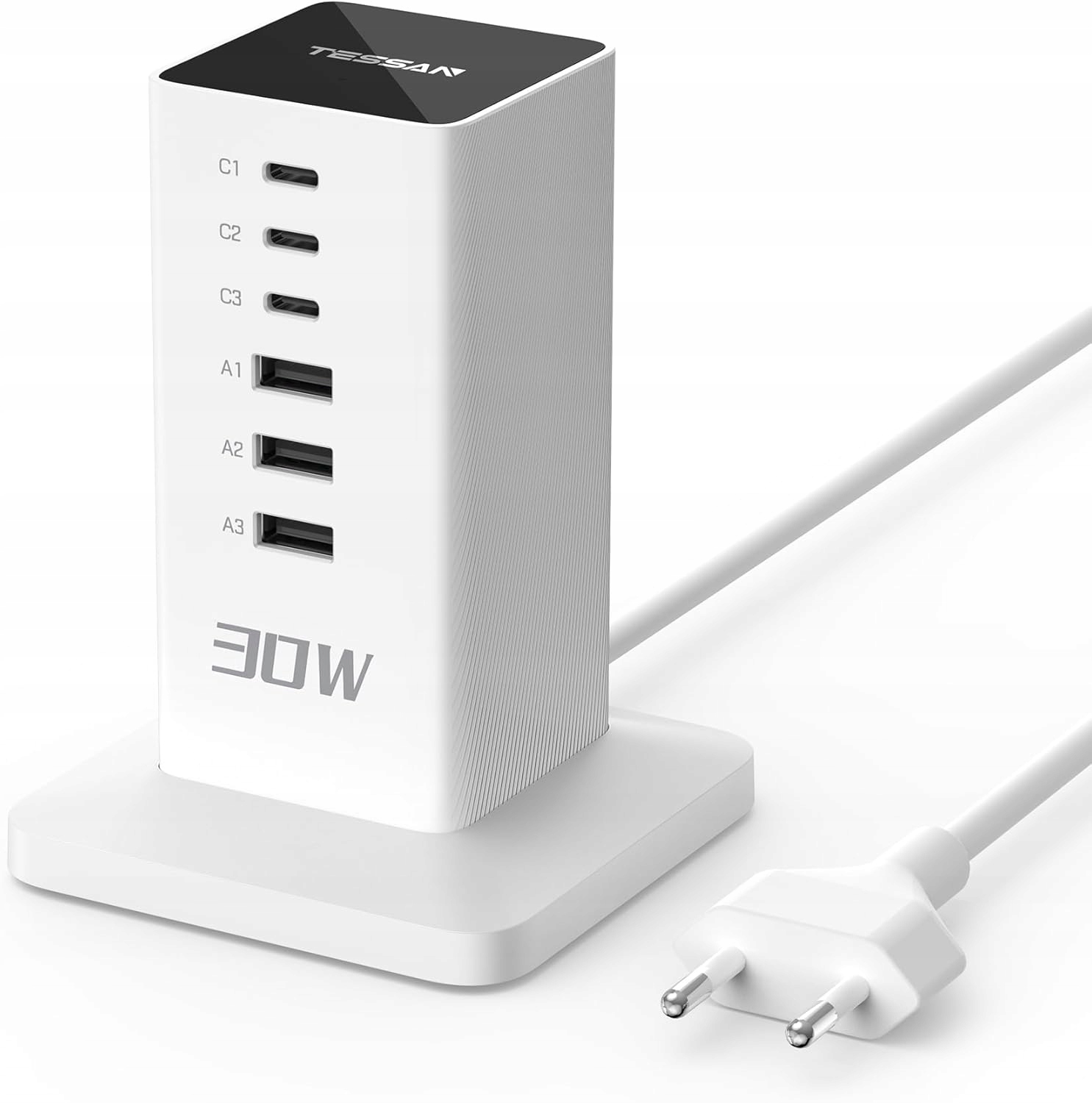 Nabíječka 30W 6 Portů Usb-c Usb-a Nabíjecí Stanice