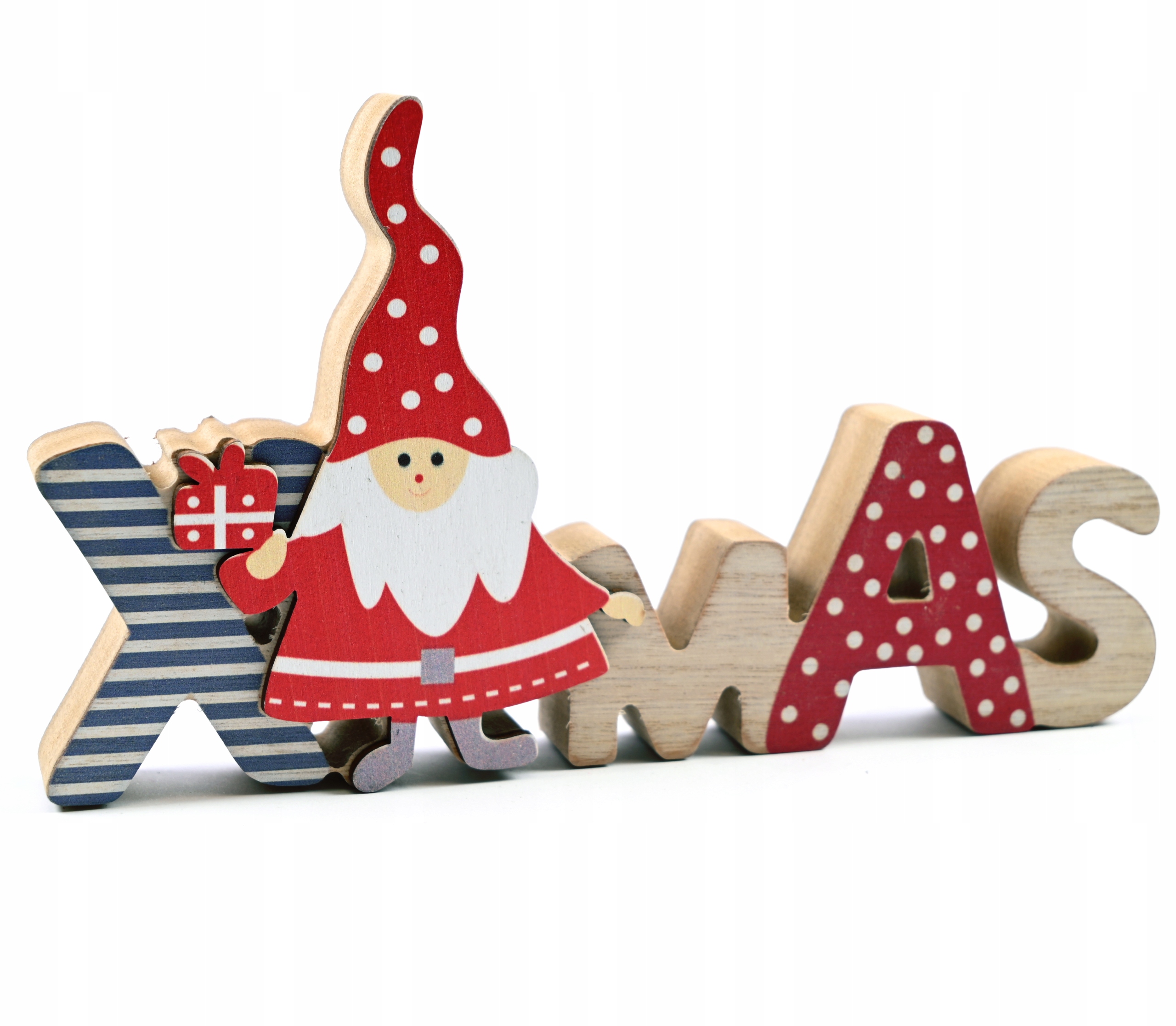 ŚWIĄTECZNA DEKORACJA DREWNIANA FIGURKA NA STÓŁ OKNO SZAFKĘ BOŻE NARODZENIE