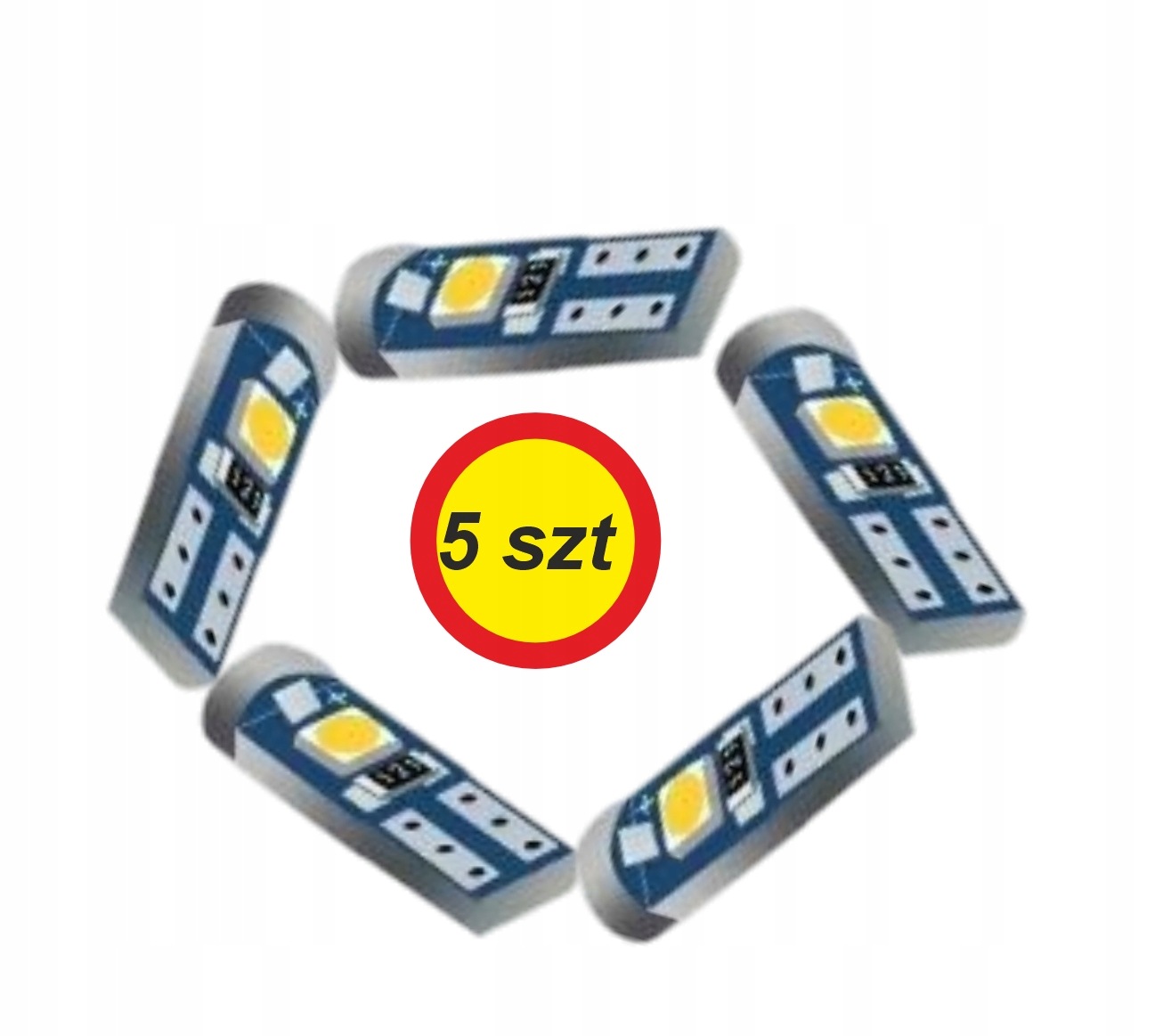 Żarówka T5 T5W Led Canbus 12V 3xSMD 3030 Bright Can Bus Biała 300LM 360° x5