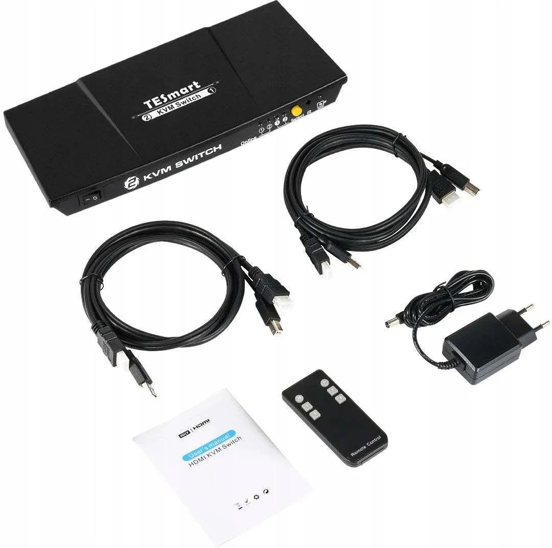 TESmart 2 порта HDMI KVM Switch 4K Ultra HD HK0201A1U